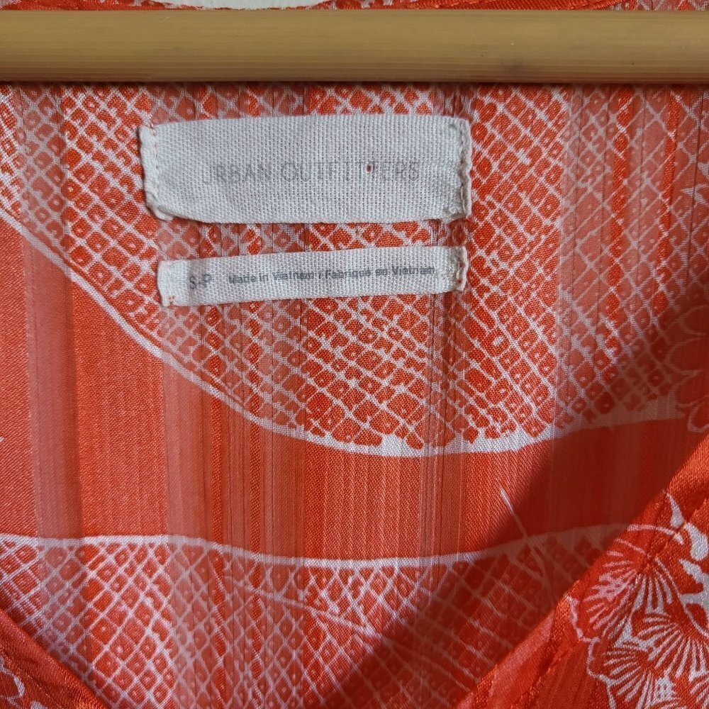 Urban Outfitters Pippa Chiffon Babydoll Tiered Mini Dress Orange Size Women's S - Picture 2 of 8
